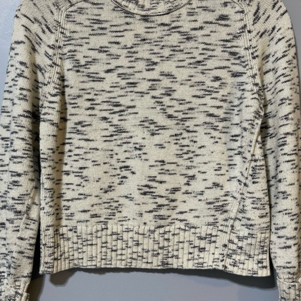 J. Crew Cream and Black Turtleneck Sweater